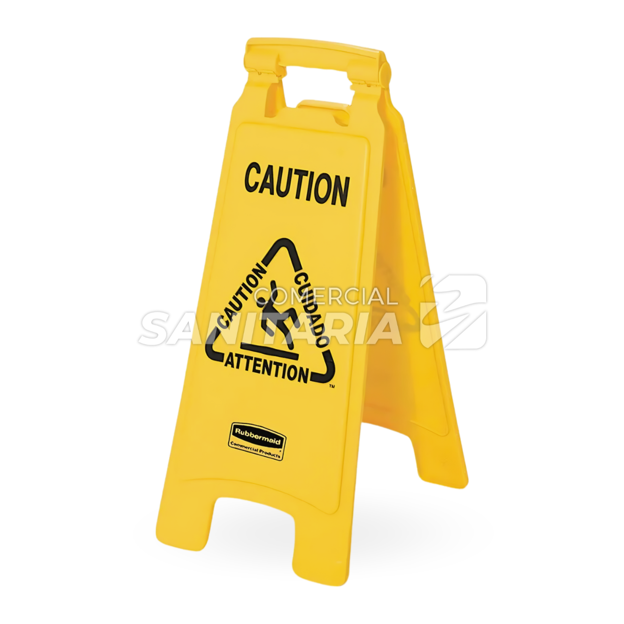 Imagen de SEÑALAMIENTO DOS CARAS CON ADVERTENCIA 26" AMARILLO