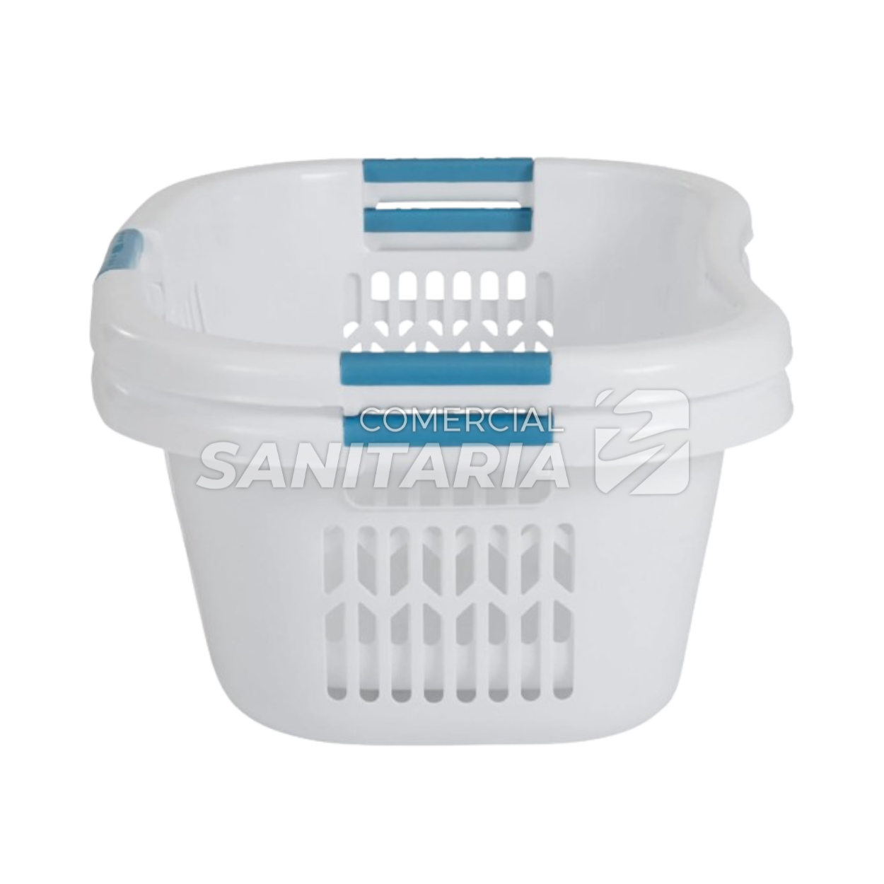 Imagen de CESTA DE LAVANDERIA CON ABRAZADERA 14.2GAL BLANCO