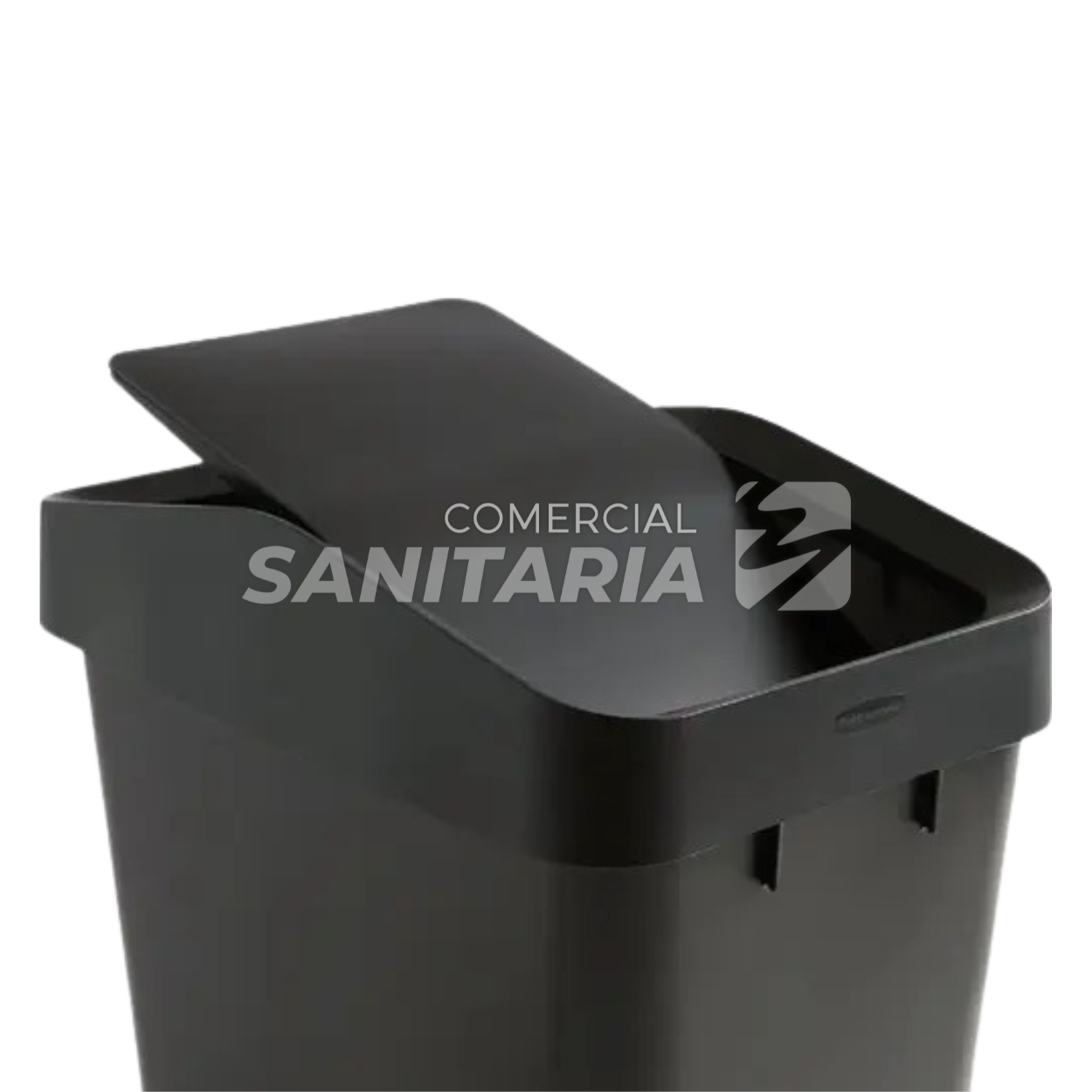 Imagen de CESTO DE BASURA CON TAPA ABATIBLE 12.2GAL NEGRO