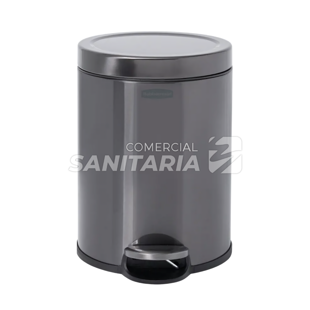 Imagen de BOTE DE BASURA REDONDO ACERO INOXIDABLE CON PEDAL  1.6GAL GRIS DARK