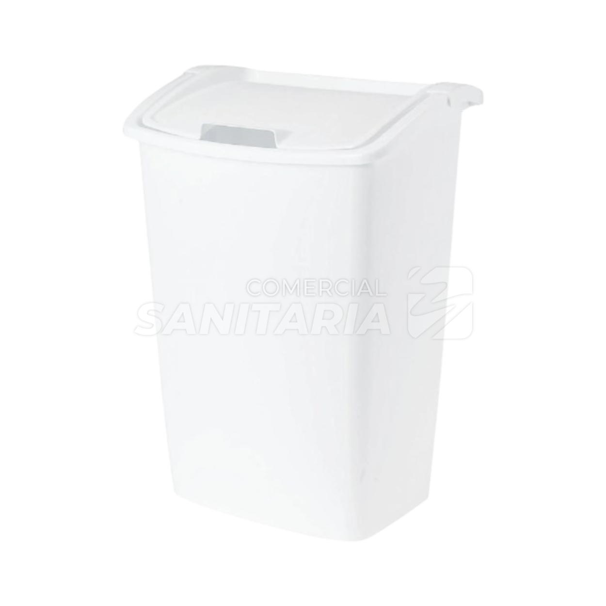 Imagen de CESTO DE BASURA CON TAPA ABATIBLE 12.2GAL BLANCO