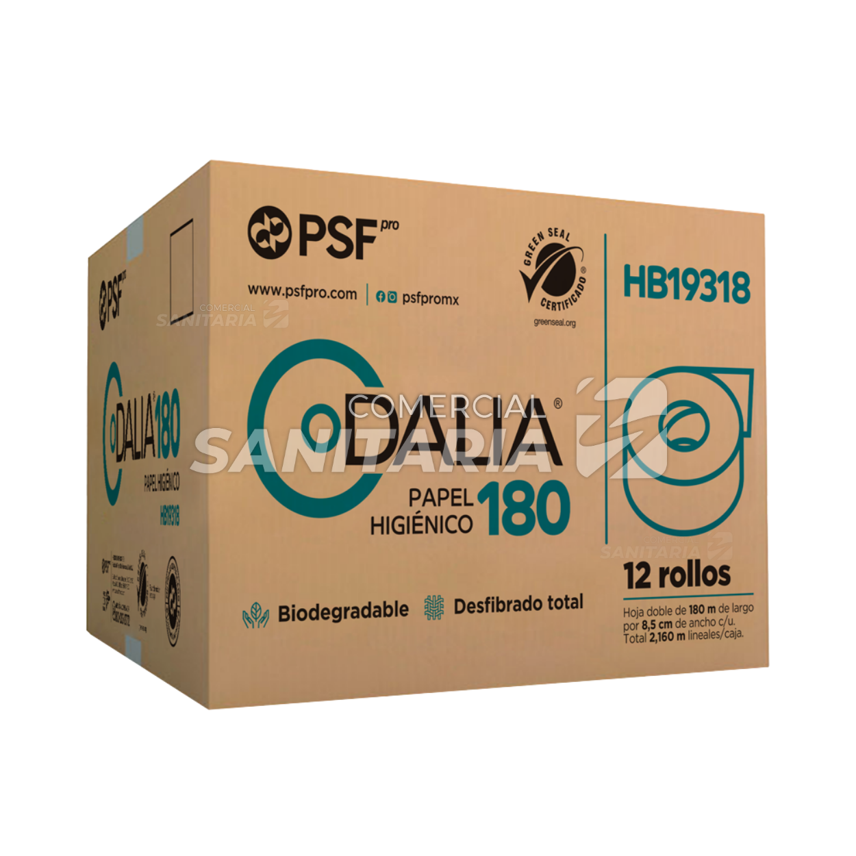 Imagen de PAPEL HIG DALIA 180 MTS. HD FAPSA Z12 CJ CON 12 RLL