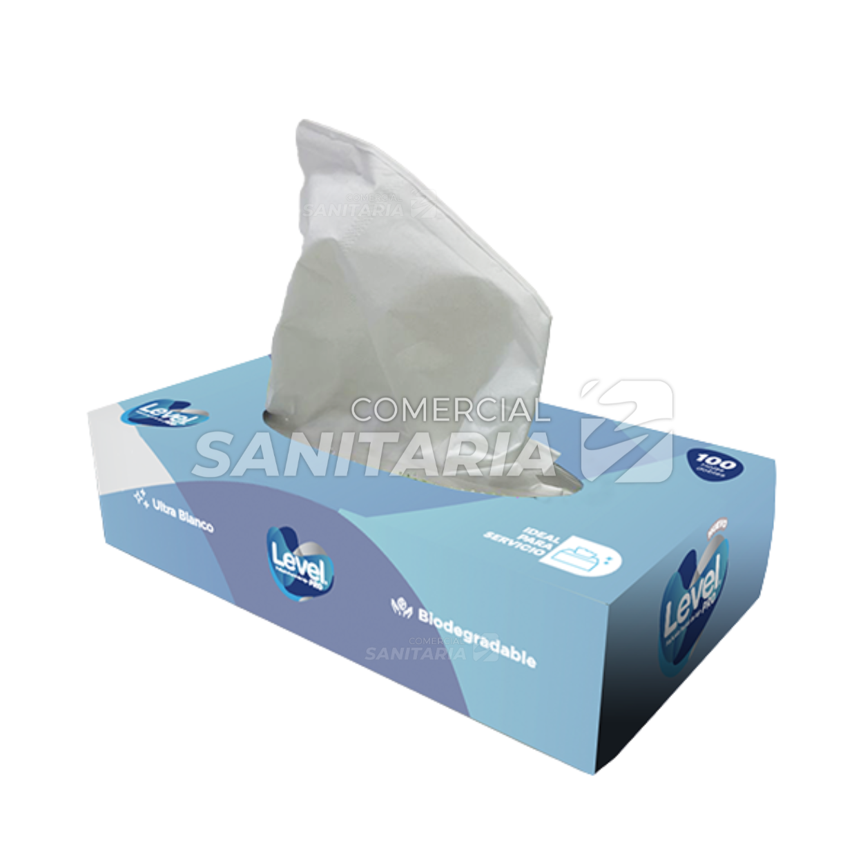 Imagen de PAÑUELO FACIAL PLANO LEVEL PRO Z30/100 CJ CON 30 PZ