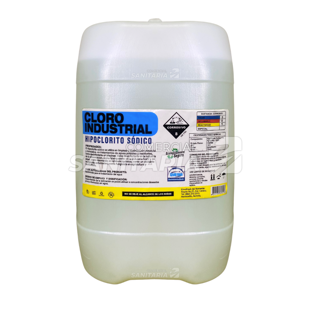 Imagen de CLORO LIQUIDO AL 13 % PORRON 19 LTS. 